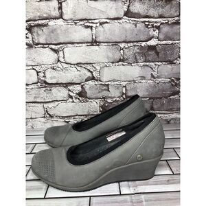 Mozo Gardena Grey Leather Wedge Slip Resistant Work Shoes Women’s Sz 9M US/40EU